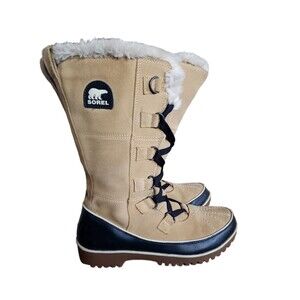 Sorel Tan Tivoli II High Waterproof Lace Up Winter Boots Women's Size 6.5